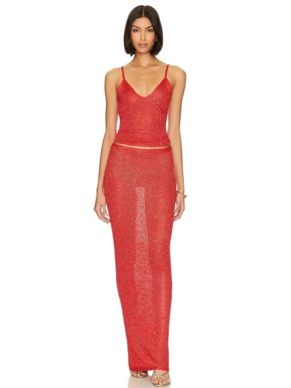 ASTA Resort Carolina Red Sparkle Two- Piece Set XS